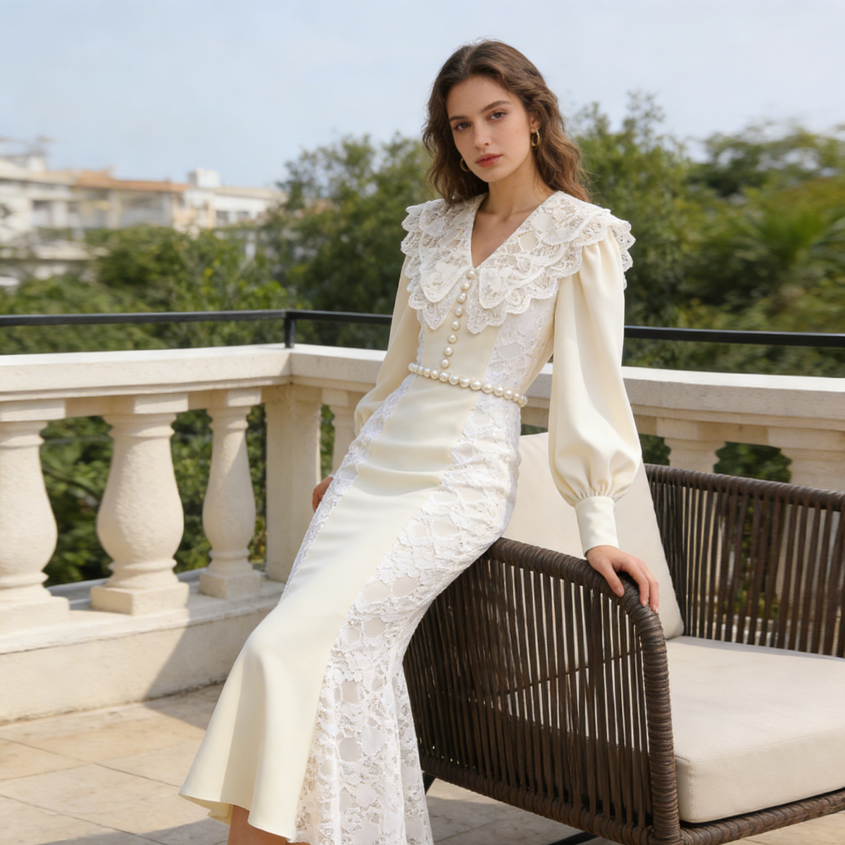 Elegant Lace Midi Dress