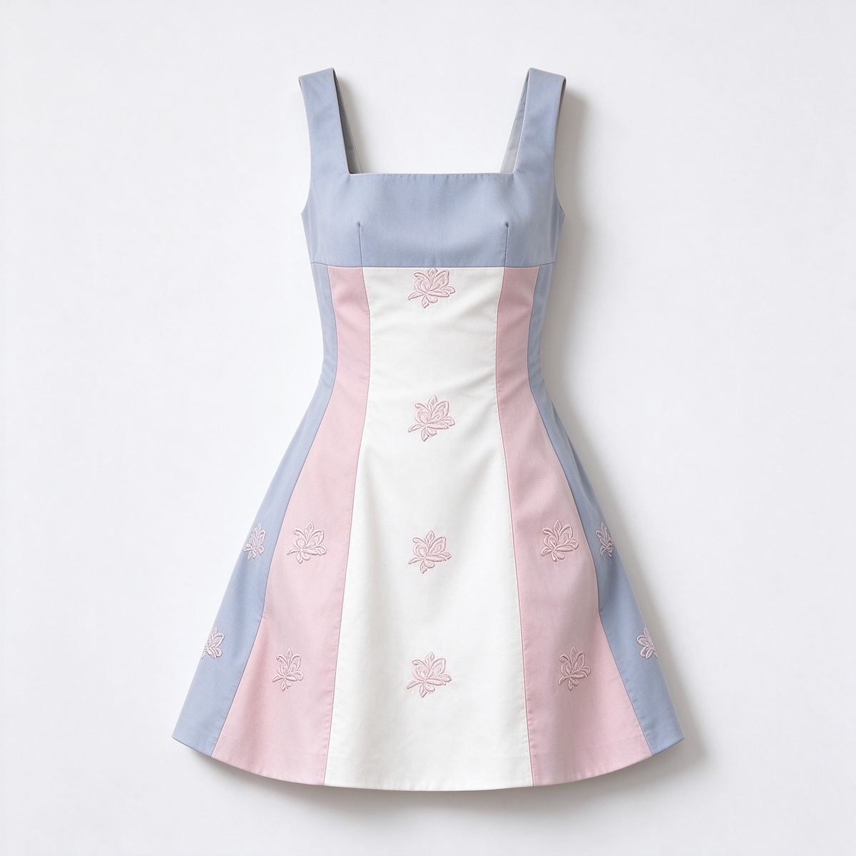 Retro Square Neck Sleeveless Dress